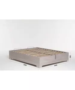 LETTO MATRIMONIALE CONTENITORE CON PIEDINI "BED BOX" OLMO NATURALE 160X190 CM